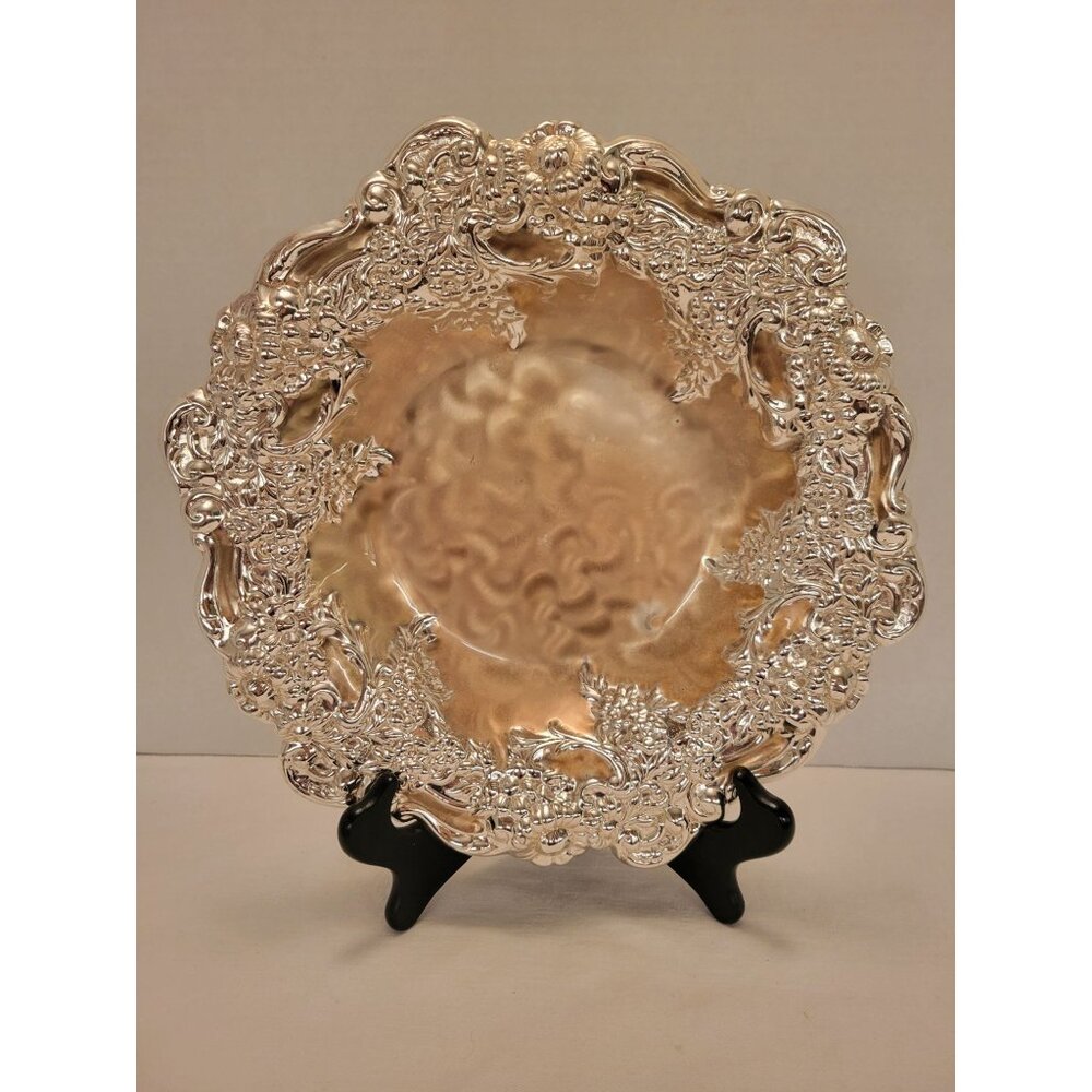 Vintage WMF Ikora Tarnish Resistant Silver Plated Bowl 12" Raised Floral Design